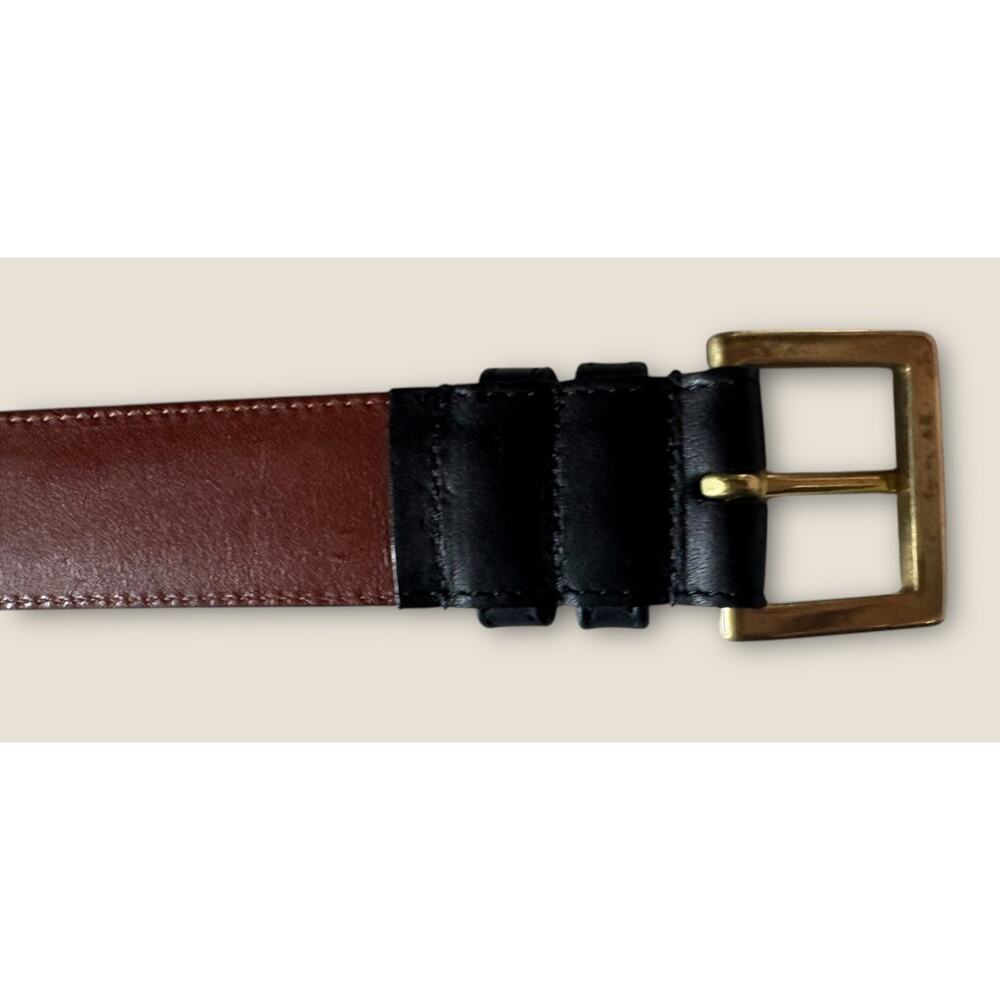 Coach 7600 Men's Size 42 Classic Black Leather Dress Belt Solid Brass Buckle USA - Picture 4 of 11